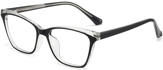 Kataleya Cateye Black Eyeglasses from ANRRI, angle view