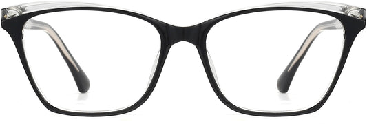 Kataleya Cateye Black Eyeglasses from ANRRI front view
