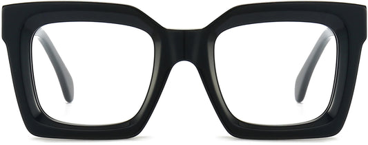 Katalina Square Black Eyeglasses from ANRRI, front view