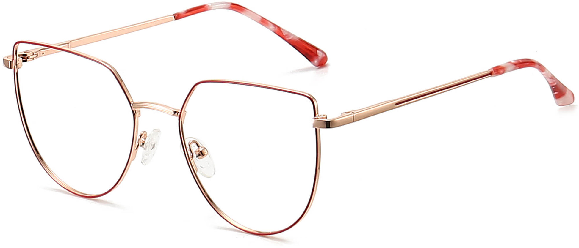Katie Cateye Red Eyeglasses from ANRRI, angle view