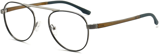 Kaysen Round Black Eyeglasses from ANRRI, angle view