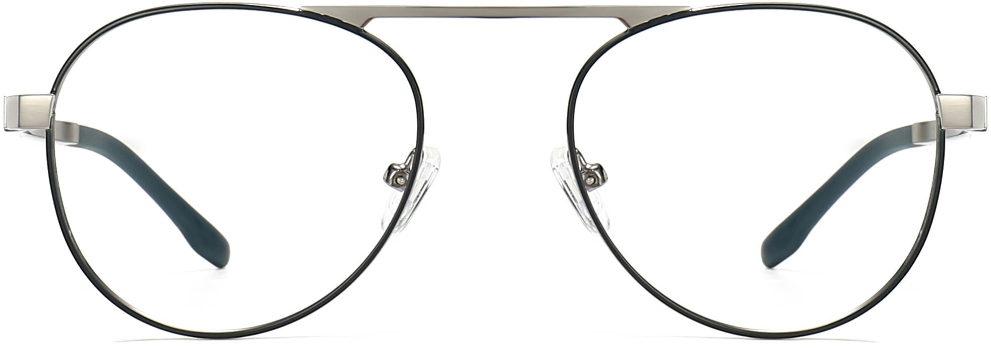 Kaysen Round Black Eyeglasses from ANRRI, front view