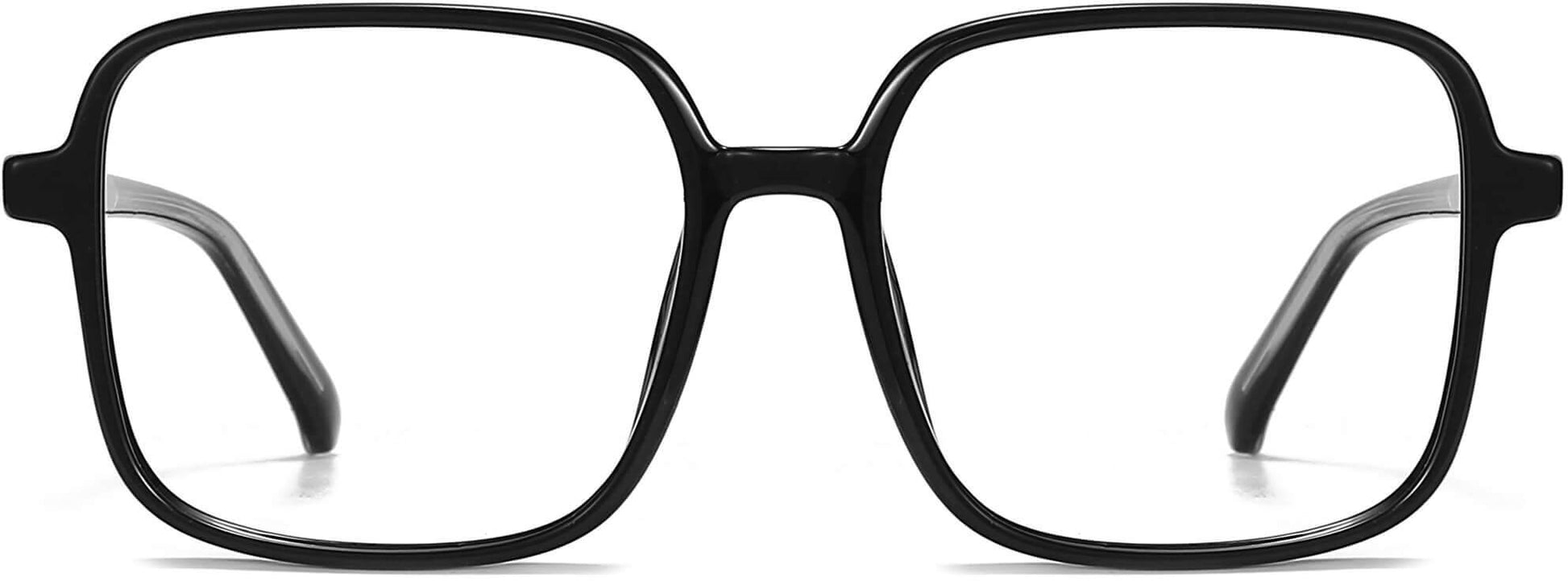 Keanu Square Black Eyeglasses from ANRRI, front view