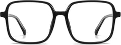 Keanu Square Black Eyeglasses from ANRRI, front view