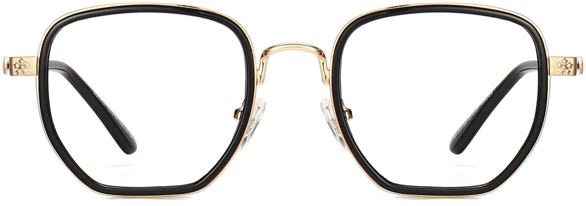 Keira Geometric Black Eyeglasses from ANRRI, front view