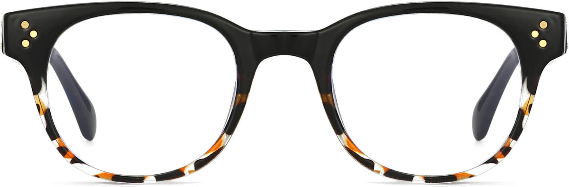 Kelly Round Tortoise Eyeglasses from ANRRI, front view