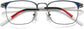 Kenzo Square Blue Eyeglasses from ANRRI, closed view