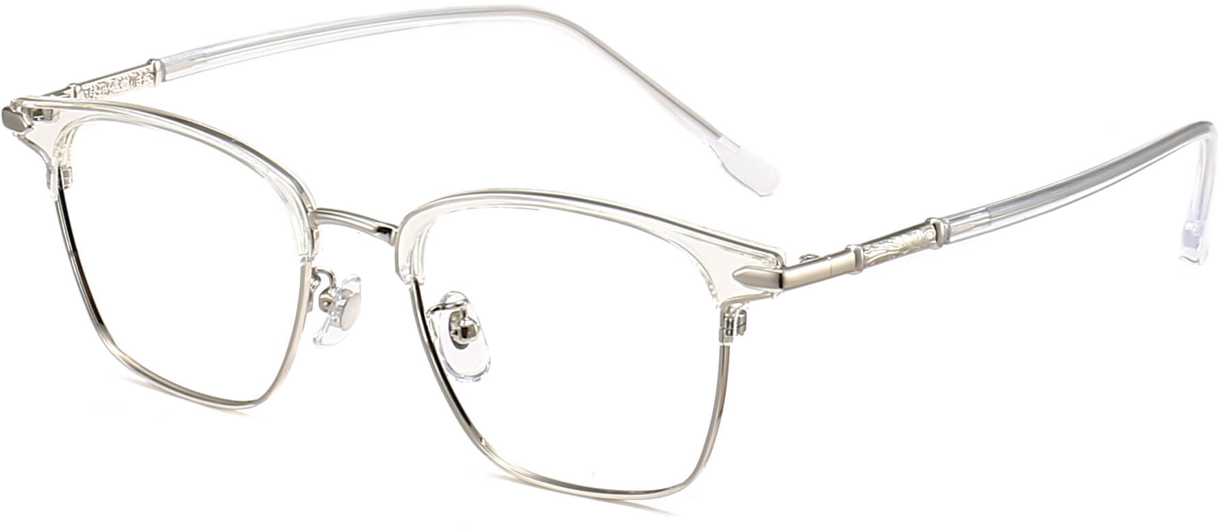 Khari Browline Clear Eyeglasses from ANRRI, angle view