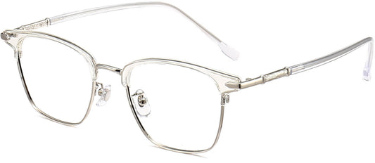 Khari Browline Clear Eyeglasses from ANRRI, angle view