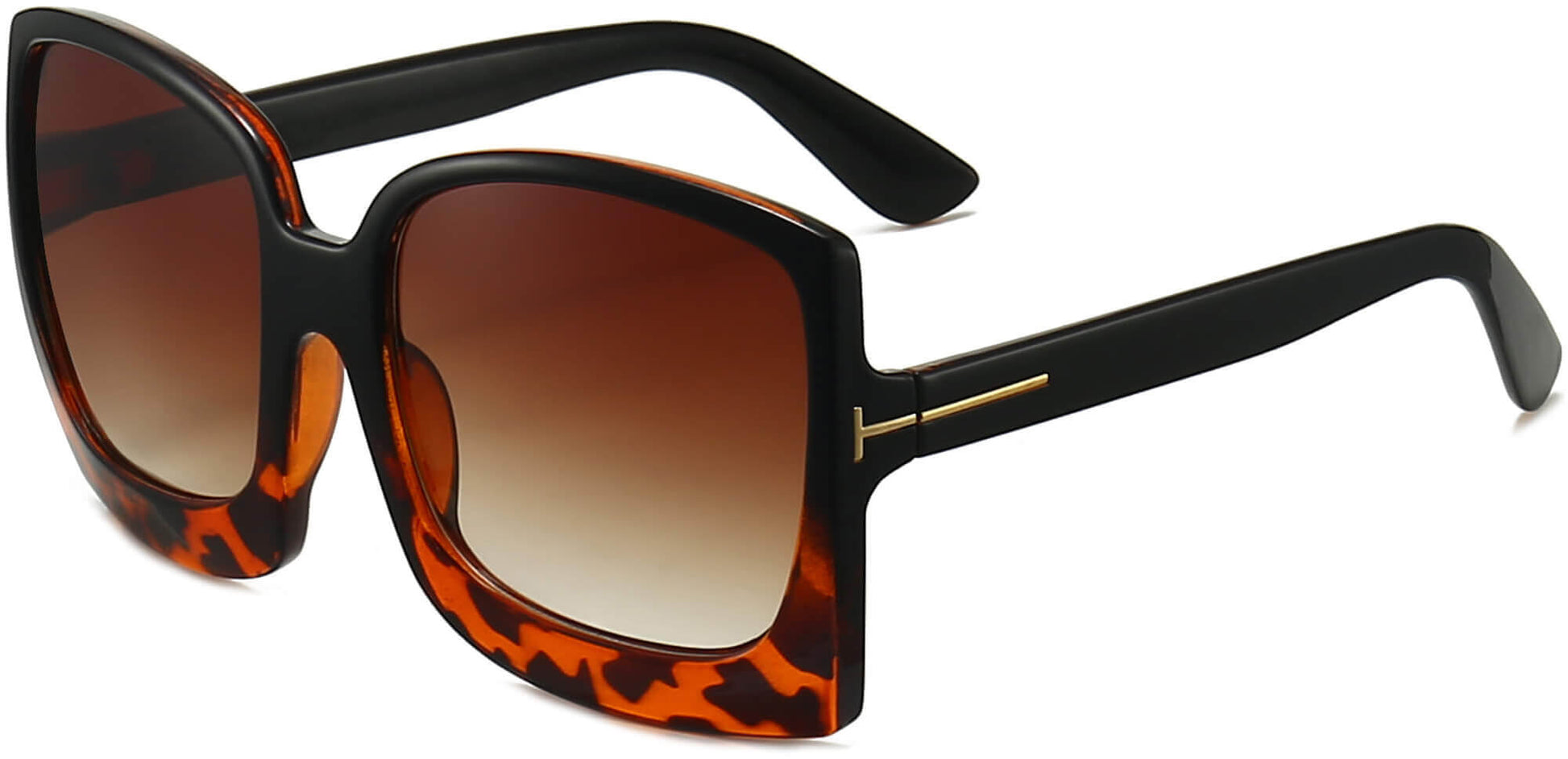 Khloe Black Plastic Sunglasses from ANRRI, angle view
