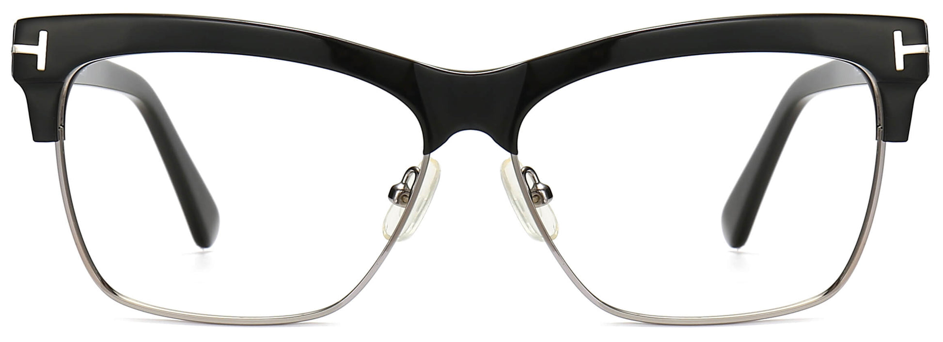 Kiaan Cateye Black Eyeglasses from ANRRI, front view
