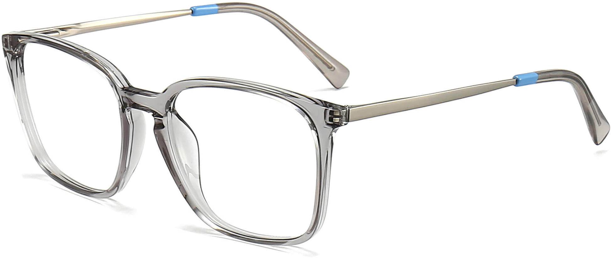 Kieran Square Gray Eyeglasses from ANRRI, angle view