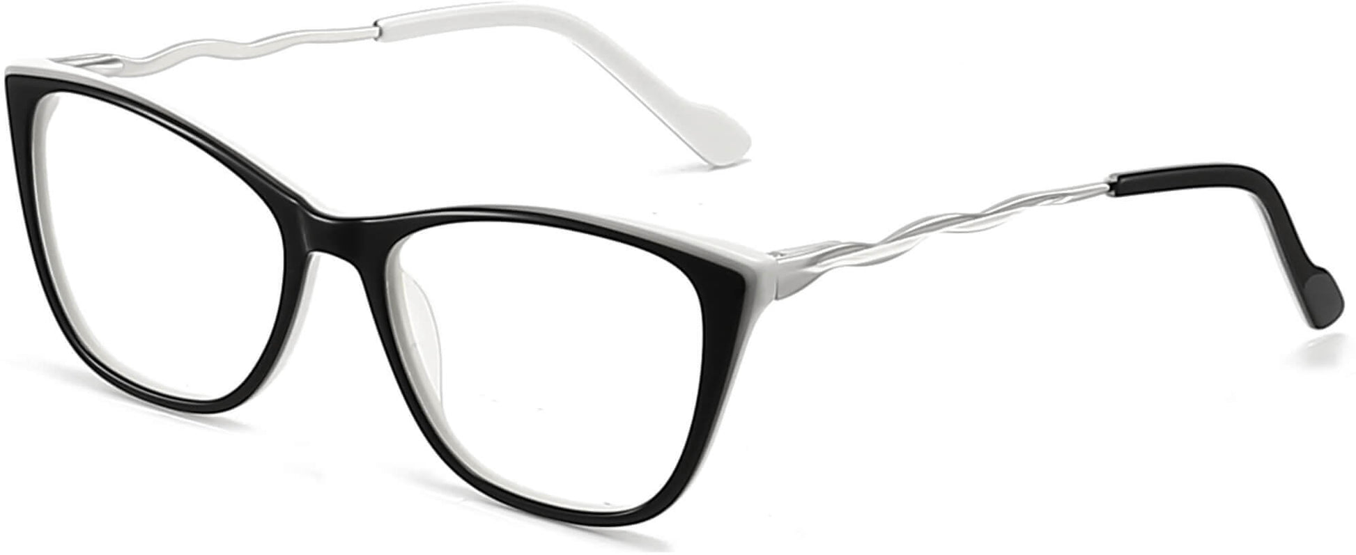 Kira Cateye Black Eyeglasses from ANRRI, angle view