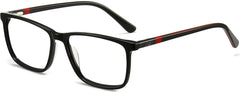 Koda Square Black Eyeglasses from ANRRI, angle view