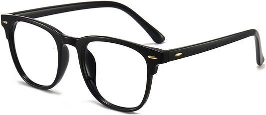 Kolton Square Black Eyeglasses from ANRRI, angle view