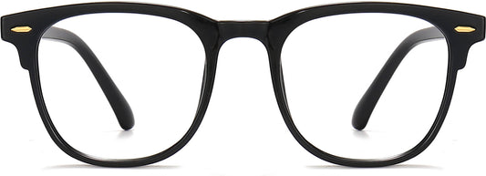 Kolton Square Black Eyeglasses from ANRRI, front view