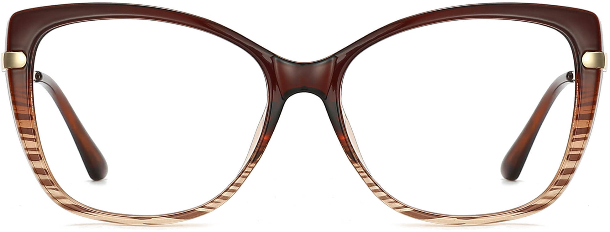 Kora Cateye Brown Eyeglasses from ANRRI, front view
