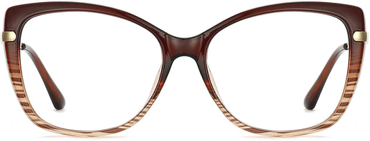 Kora Cateye Brown Eyeglasses from ANRRI, front view