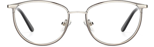 Korbin Round Silver Eyeglasses from ANRRI, front view
