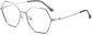Kori Geometric Purple Eyeglasses from ANRRI, angle view