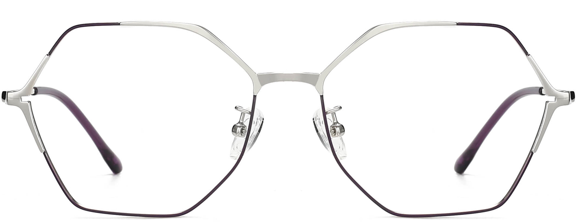 Kori Geometric Purple Eyeglasses from ANRRI, front view