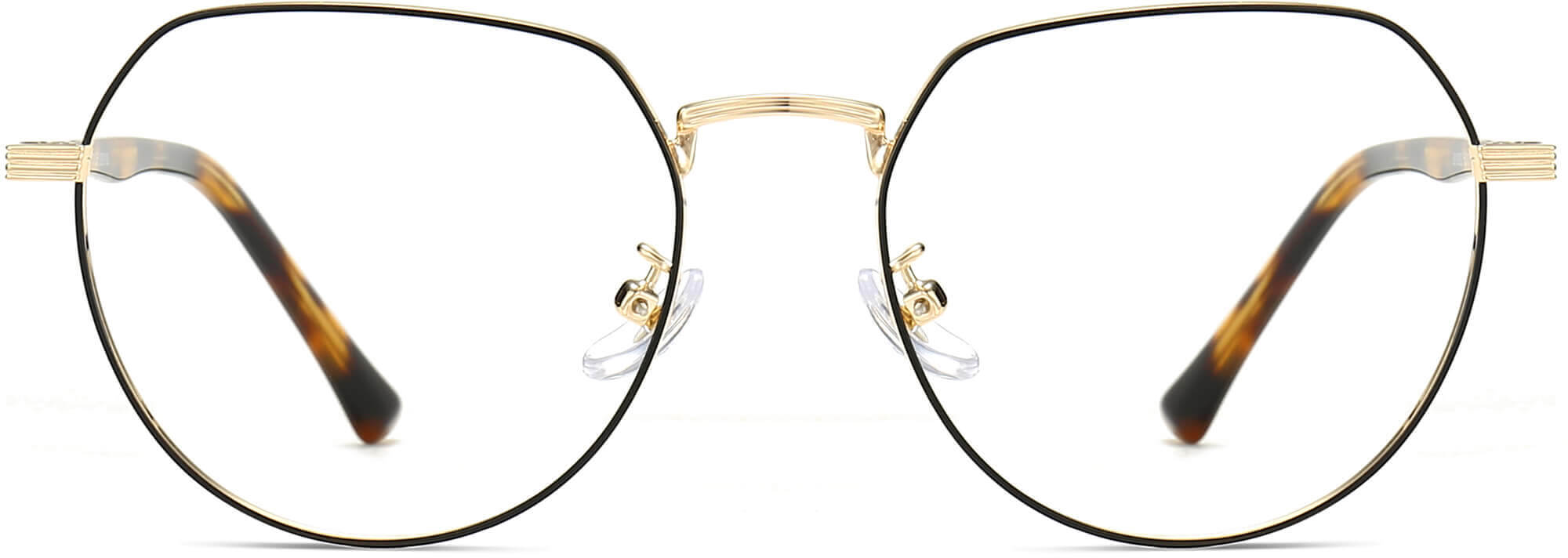 Kyrie Round Black Eyeglasses from ANRRI, front view