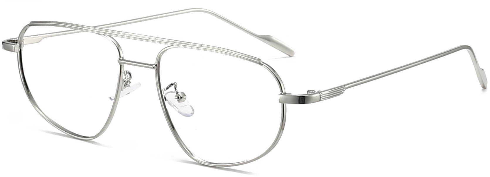 Lachlan Geometric SilverEyeglasses from ANRRI, angle view