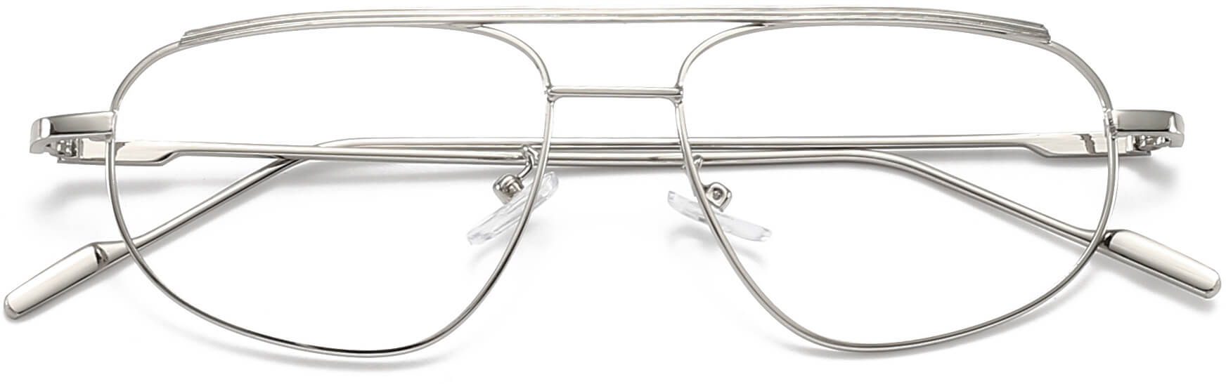 Lachlan Geometric Silver Eyeglasses from ANRRI, closed view