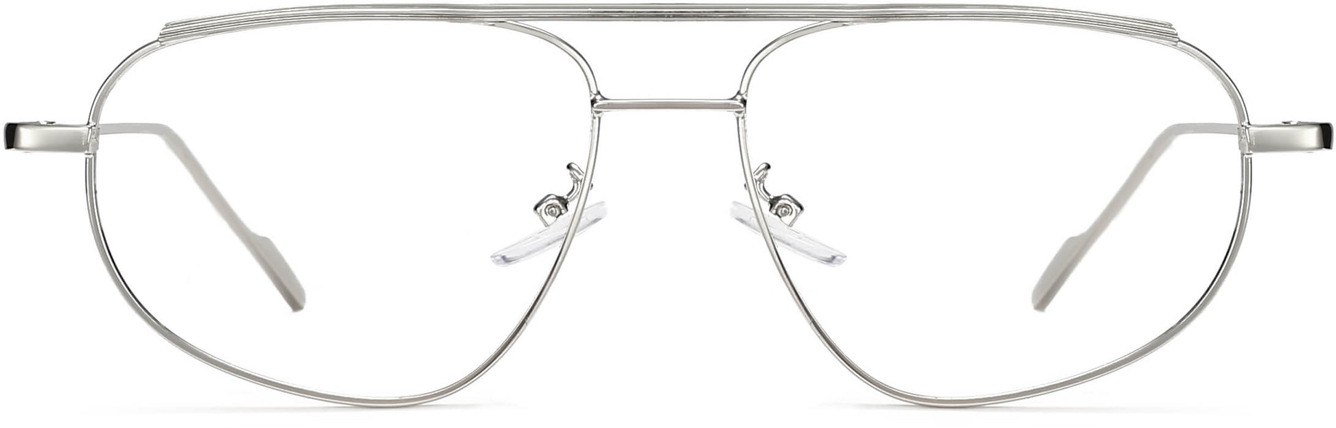 Lachlan Geometric Silver Eyeglasses from ANRRI, front view