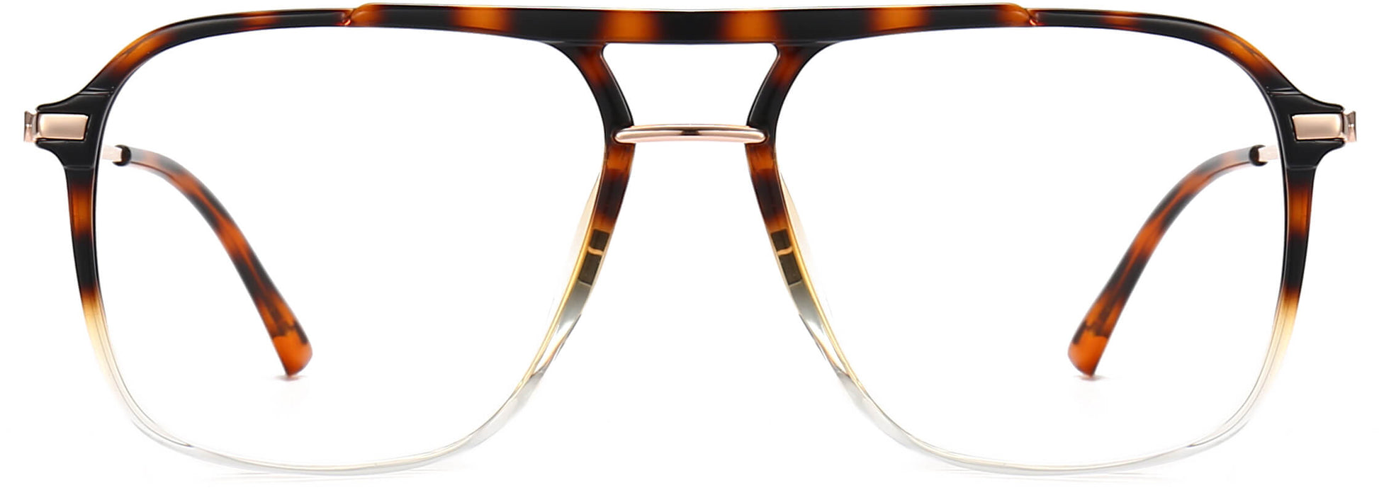 Langston Square Tortoise Eyeglasses from ANRRI, front view