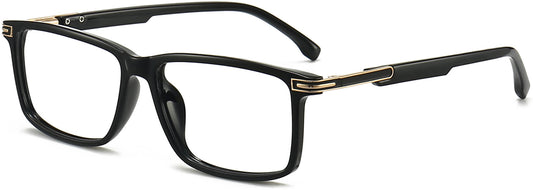 Lawrence Square Black Eyeglasses from ANRRI, angle view