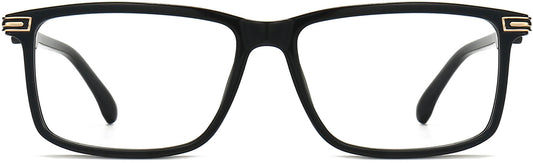 Lawrence Square Black Eyeglasses from ANRRI, front view
