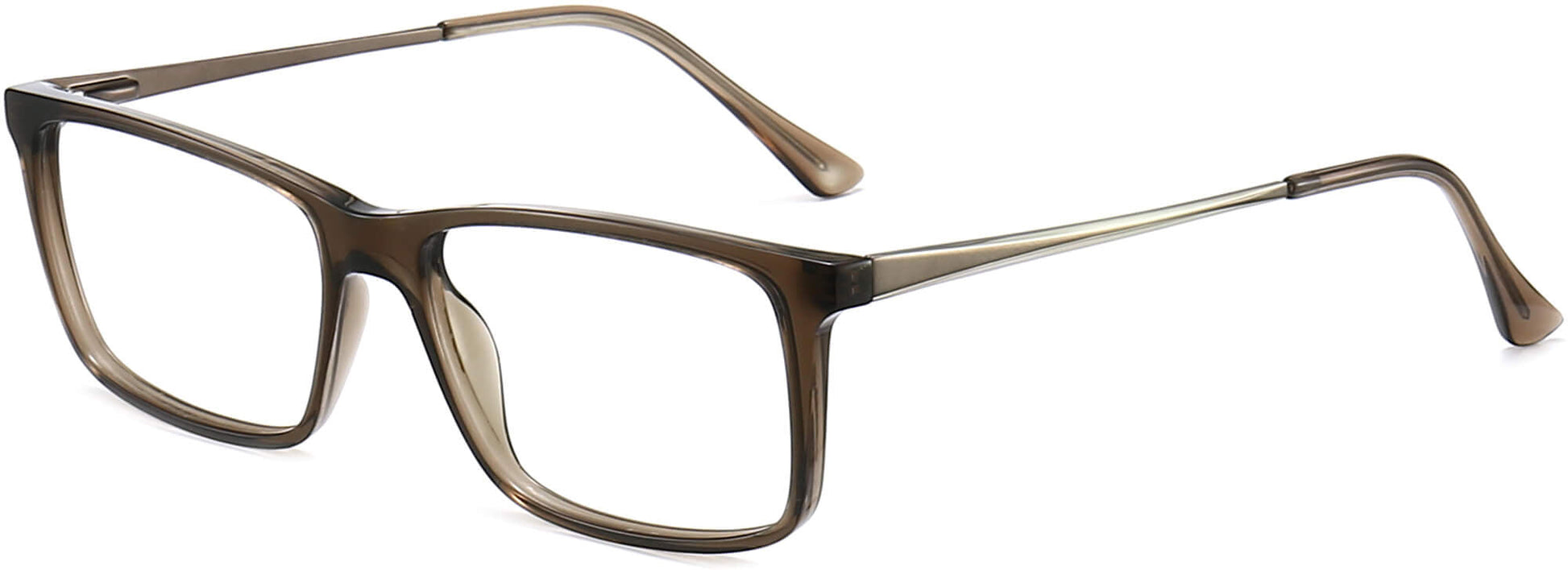 Layton Rectangle Gray Eyeglasses from ANRRI, angle view