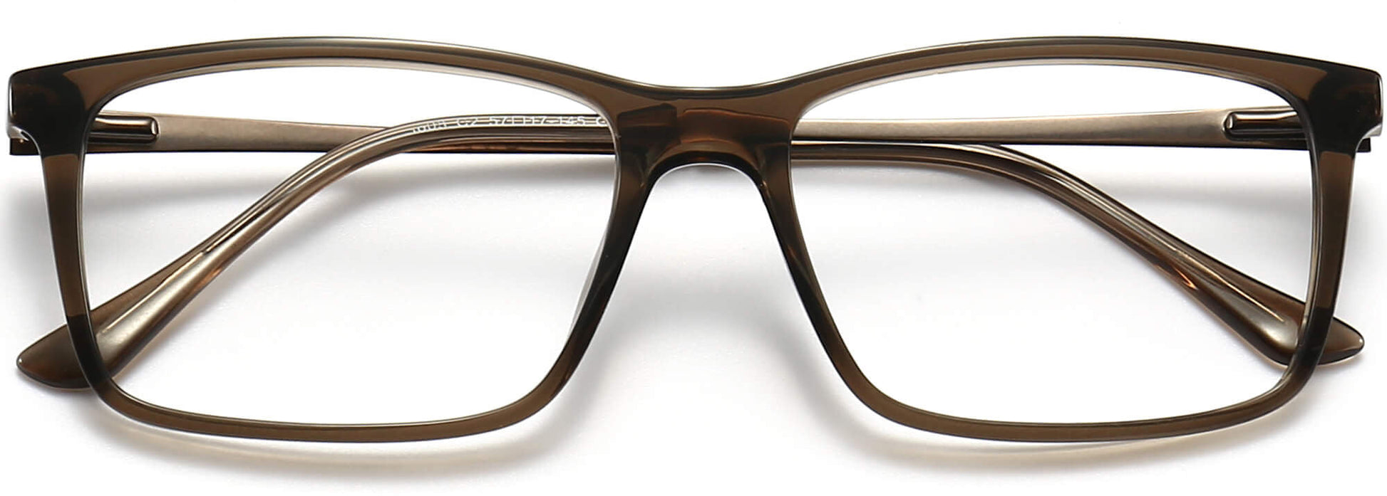Layton Rectangle Gray Eyeglasses from ANRRI, closed view