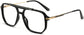 Leandro Geometric Black Eyeglasses from ANRRI, angle view