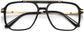 Leandro Geometric Black Eyeglasses from ANRRI, closed view