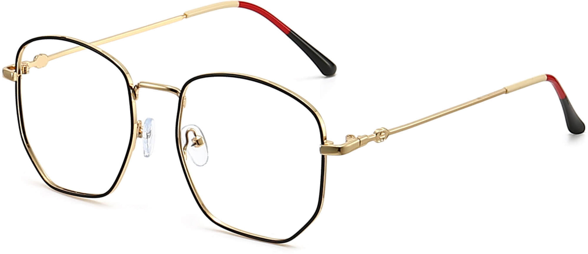 Leighton Geometric Black Eyeglasses from ANRRI, angle view