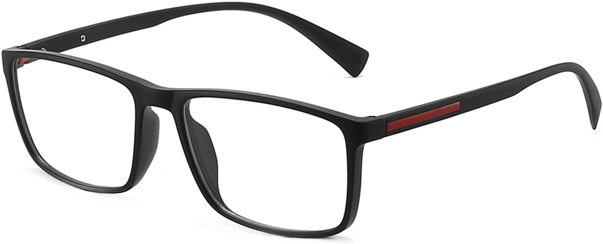 Leo Rectangle Black Eyeglasses from ANRRI, angle view