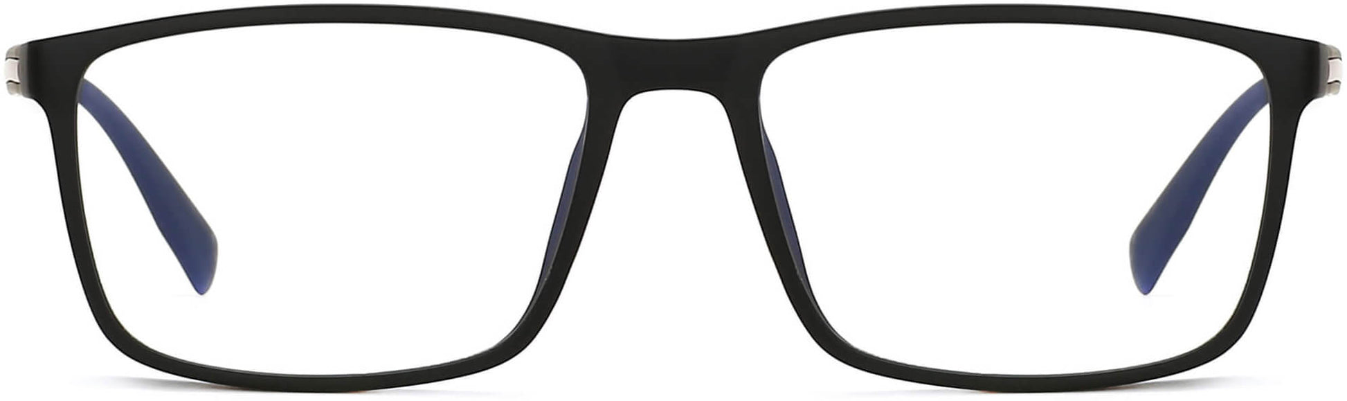 Leo Rectangle Black Eyeglasses from ANRRI, front view