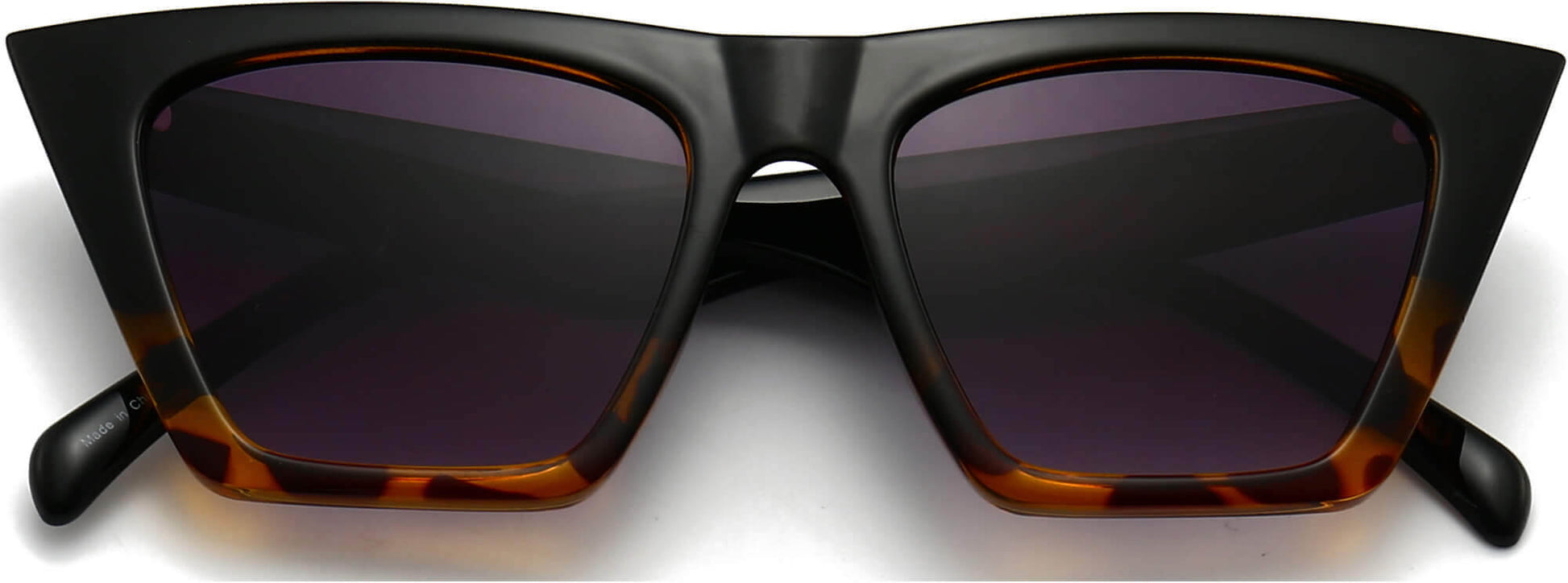 Leon Black Plastic Sunglasses from ANRRI, closed view
