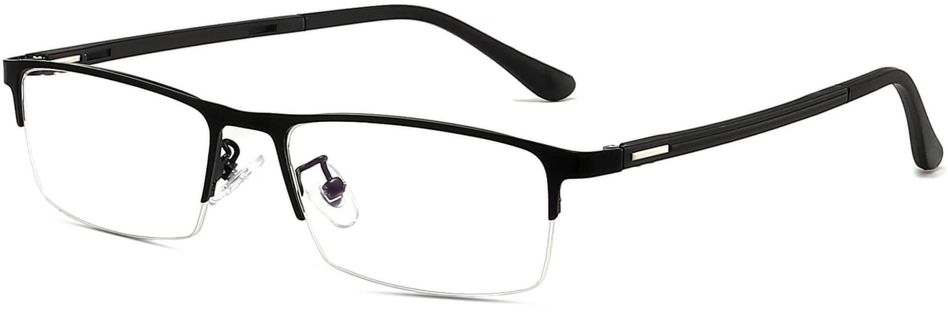 Levi Rectangle Black Eyeglasses from ANRRI, angle view