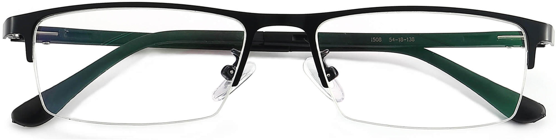 Levi Rectangle Black Eyeglasses rom ANRRI, closed view