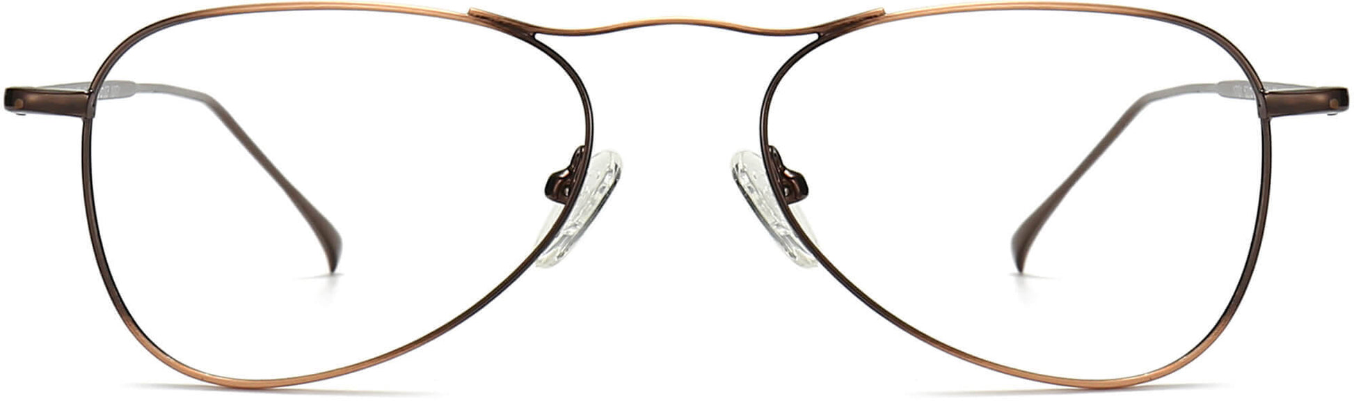 Lewis Aviator Brown Eyeglasses from ANRRI, front view