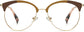 Leyla Round Brown Eyeglasses from ANRRI, front view