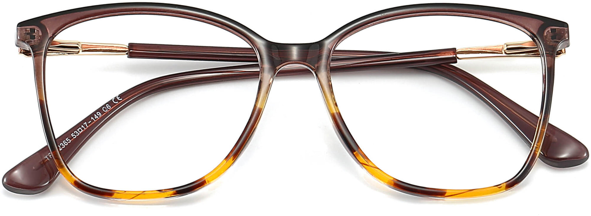 Liana Square Gray Eyeglasses from ANRRI, closed view