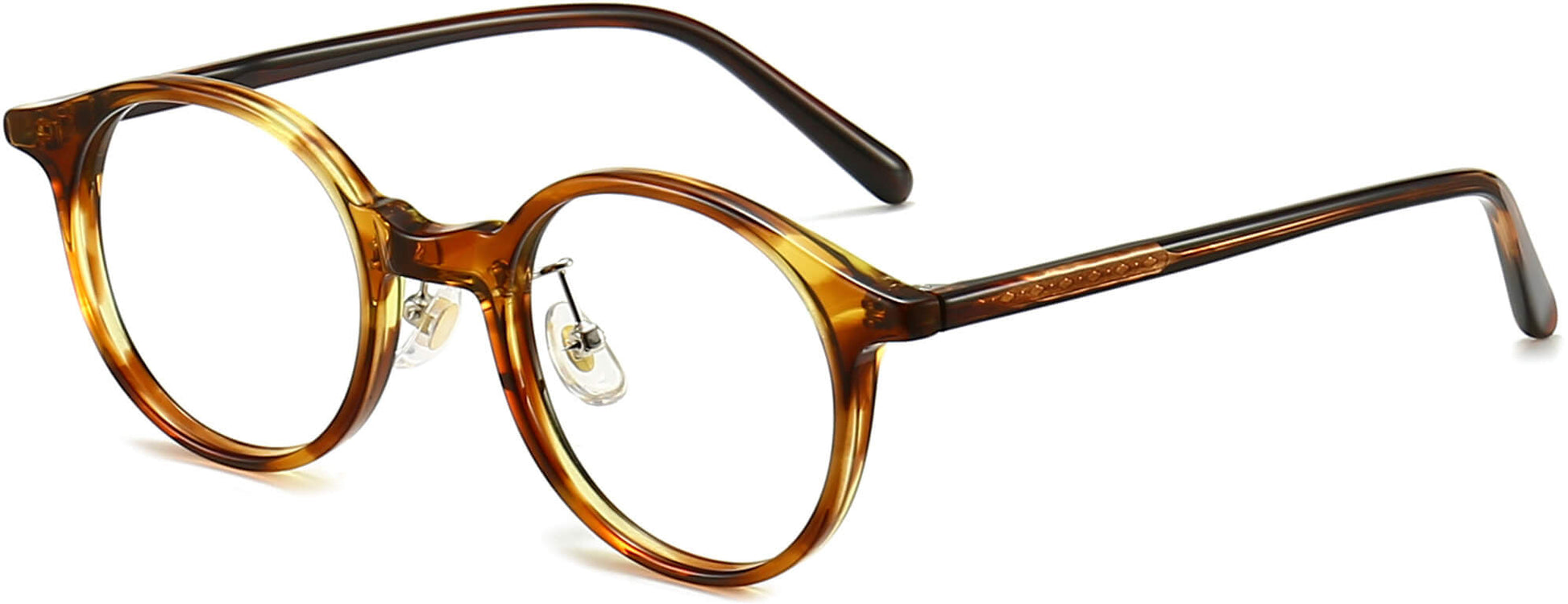 Liberty Round Tortoise Eyeglasses from ANRRI, angle view