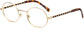 Lillie Round Gold Eyeglasses from ANRRI, angle view
