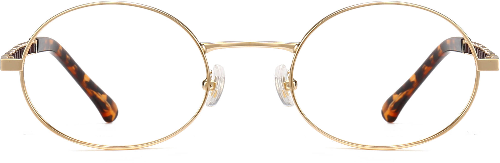 Lillie Round Gold Eyeglasses from ANRRI, front view