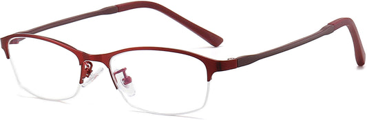 Lola Rectangle Red Eyeglasses from ANRRI, angle view