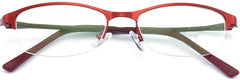 Lola Rectangle Red Eyeglasses from ANRRI, closed view
